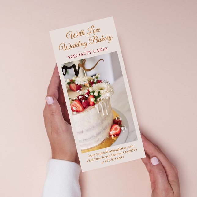 Maßgeschneidertes Hochzeitstorte Marketing Werbekarte (Von Creator hochgeladen)
