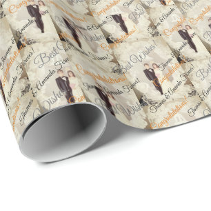 Maßgeschneidertes Hochzeitszettel Geschenkpapier