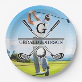 Maßgeschneidertes Image für Golf Monogram Pappteller