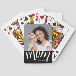 Maßgeschneidertes Jahr für Foto von Mutter und Bab Spielkarten