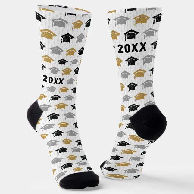 Maßgeschneidertes Jahr Graduierungs-Cap Trio Muste Socken (Gewinkelt)