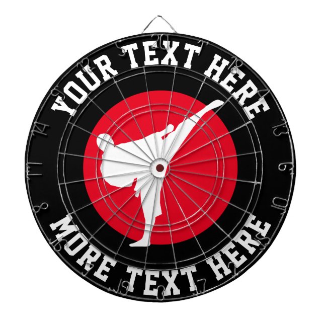 Maßgeschneidertes Karate-Dartboard mit Kampfkunstd Dartscheibe (vorne)