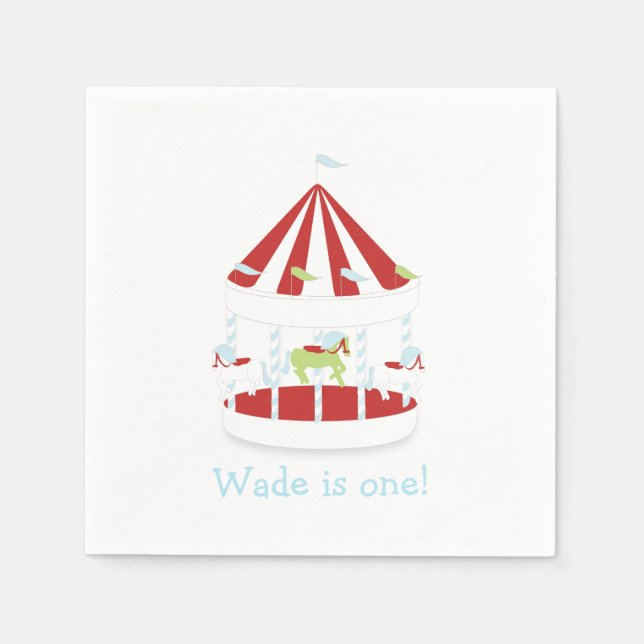 Maßgeschneidertes Karussell Napkin Serviette (Vorderseite)