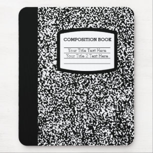 Maßgeschneidertes Kompositionsbuch Schwarz/Weiß-Sc Mousepad