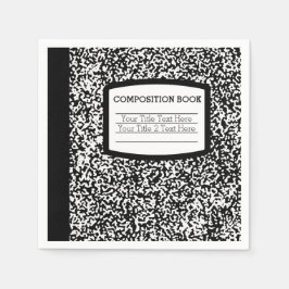 Maßgeschneidertes Kompositionsbuch Schwarz/Weiß-Sc Serviette
