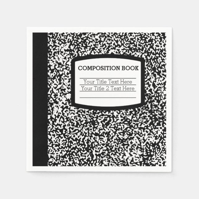 Maßgeschneidertes Kompositionsbuch Schwarz/Weiß-Sc Serviette (Vorderseite)
