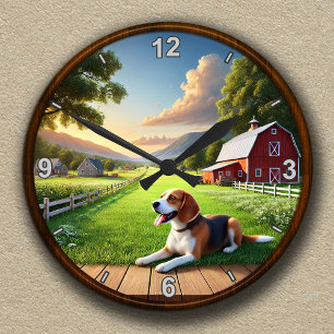 Maßgeschneidertes Landschaftliches Bauernhaus und Runde Wanduhr