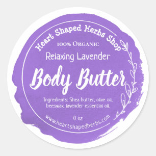 Maßgeschneidertes Lavendel-Butterlabel Runder Aufkleber