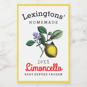 Maßgeschneidertes Limoncello Flaschenetikett Lebensmitteletikett