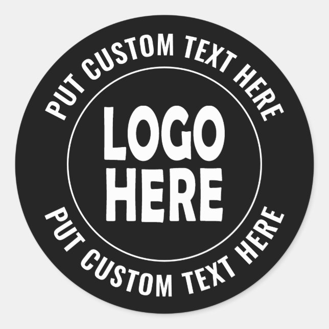 Maßgeschneidertes Logo und Text Business Promotion Runder Aufkleber (Vorderseite)