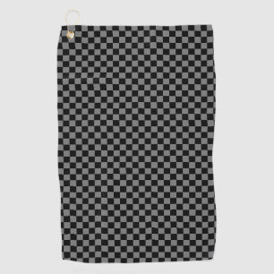 Maßgeschneidertes Luxus-Graues/Schwarz-Schachtel-G Golfhandtuch