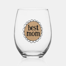 Maßgeschneidertes Mama-Scalloping Edge Stemless Wi