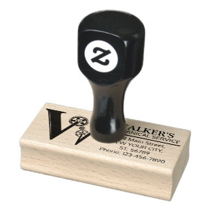 Maßgeschneidertes Mechanisches Monogramm. Ursprüng Gummistempel