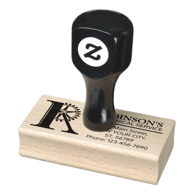 Maßgeschneidertes Mechanisches Monogramm. Ursprüng Gummistempel (Stempel)