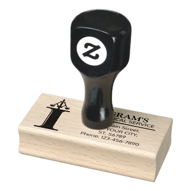 Maßgeschneidertes Mechanisches Monogramm. Ursprüng Gummistempel (Stempel)