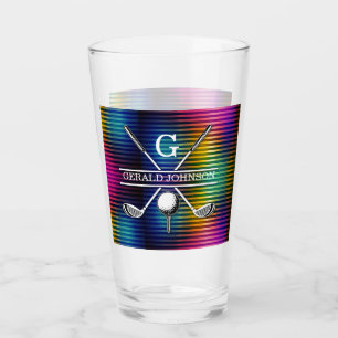 Maßgeschneidertes Metallic-farbiges Golf Monogram Glas