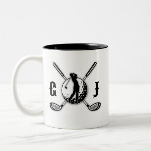 Maßgeschneidertes Metallic-farbiges Golf Monogram  Zweifarbige Tasse