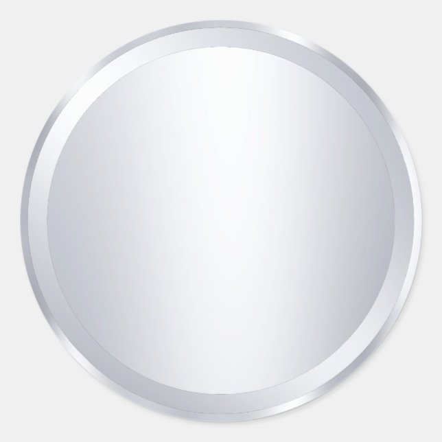 Maßgeschneidertes metallisches Silber-Look Leere M Runder Aufkleber (Vorderseite)