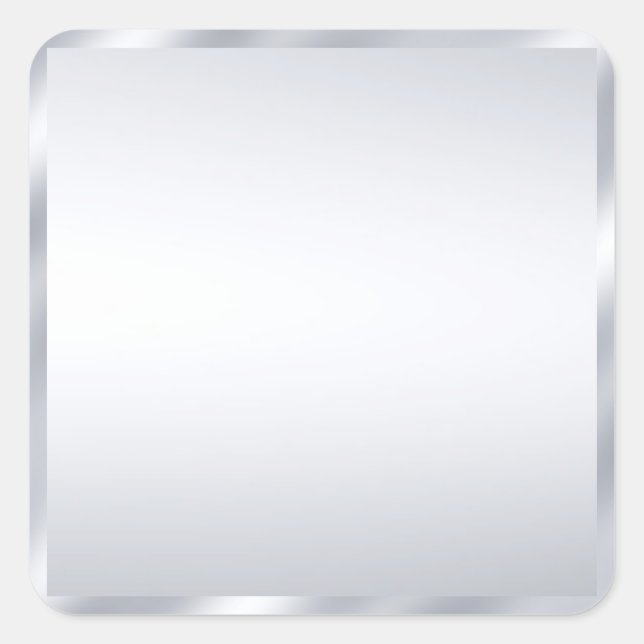 Maßgeschneidertes metallisches Silver Black Blank  Quadratischer Aufkleber (Vorderseite)