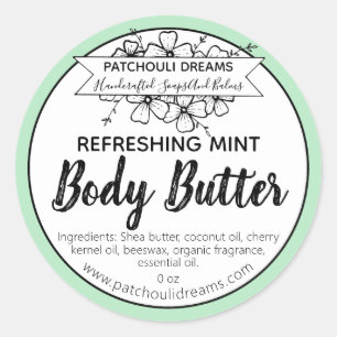Maßgeschneidertes Mini-Body-Butter-Etikett Handge Runder Aufkleber