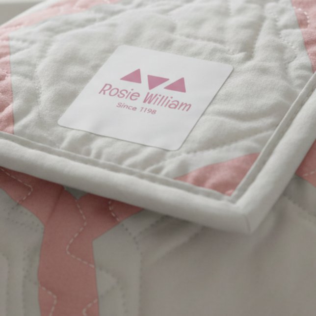 Maßgeschneidertes, modernes Etikett mit rosa Eisen (Von Creator hochgeladen)