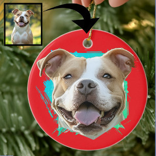Maßgeschneidertes modernes Grunge Pet Lover Pitbul Keramik Ornament