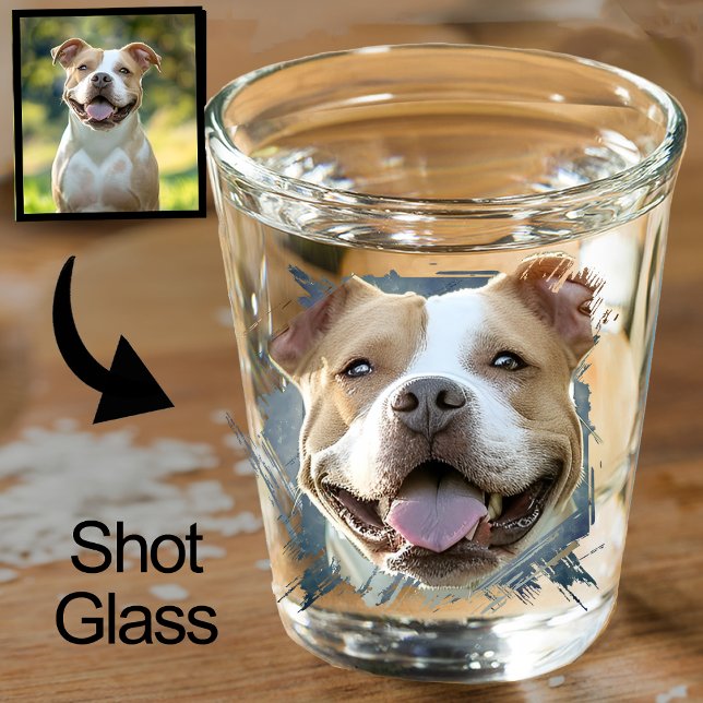 Maßgeschneidertes modernes Grunge Pet Lover Pitbul Schnapsglas (Von Creator hochgeladen)