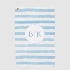 Maßgeschneidertes Monogram Blue Strip Golf Handtuc Golfhandtuch