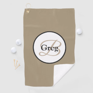 Maßgeschneidertes Monogram Brown White Golf Handt Golfhandtuch