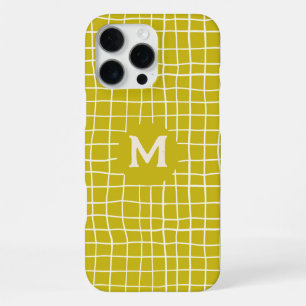Maßgeschneidertes Monogram, handgezeichnet Senfgel iPhone 16 Pro Max Hülle