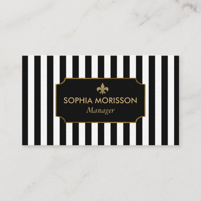 Maßgeschneidertes Monogramm aus Gold, Schwarz und  Visitenkarte (Vorderseite)