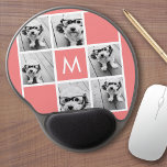 Maßgeschneidertes Monogramm für die Korallen- und  Gel Mousepad<br><div class="desc">Für dieses Design können Sie Instagram-Fotos verwenden. Verwenden Sie 6 quadratische Foto,  um ein einzigartiges und persönliches Geschenk zu kreieren. Oder man behalte den Hipster Welpe und macht einen trendigen Sake. Wenn Sie die Bilder anpassen müssen,  klicken Sie auf das Werkzeug anpassen,  um Änderungen vorzunehmen.</div>