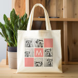 Maßgeschneidertes Monogramm für die Korallen- und  Tragetasche<br><div class="desc">Für dieses Design können Sie Instagram-Fotos verwenden. Verwenden Sie 6 quadratische Foto,  um ein einzigartiges und persönliches Geschenk zu kreieren. Oder man behalte den Hipster Welpe und macht einen trendigen Sake. Wenn Sie die Bilder anpassen müssen,  klicken Sie auf das Werkzeug anpassen,  um Änderungen vorzunehmen.</div>