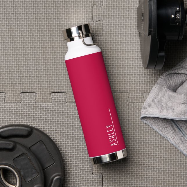 Maßgeschneidertes Monogramm, Kirschrosa modern Trinkflasche (Fitnessstudio)