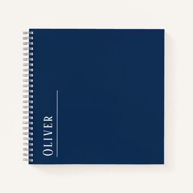 Maßgeschneidertes Monogramm, modern dunkelblau Notizbuch (Vorderseite)