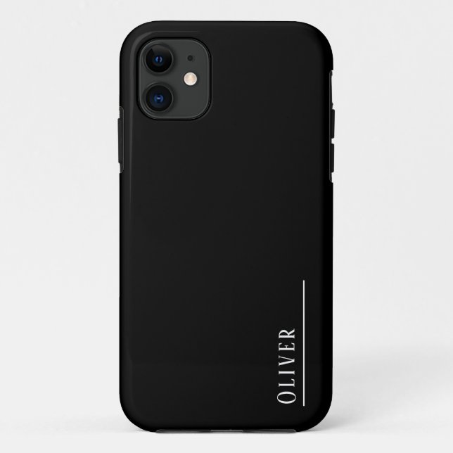 Maßgeschneidertes Monogramm, modern schwarz und we Case-Mate iPhone Hülle (Rückseite)