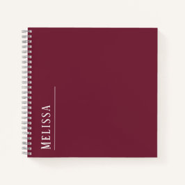 Maßgeschneidertes Monogramm, moderne bordeauxfarbe Notizbuch