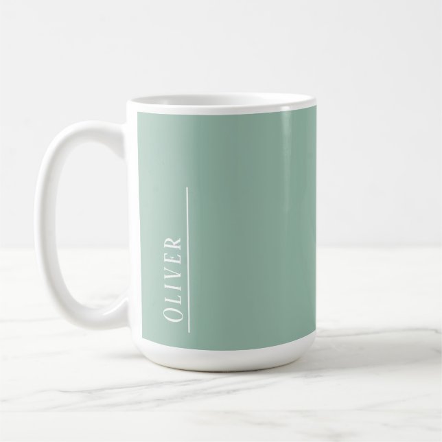 Maßgeschneidertes Monogramm, modernes Lichtgrün Kaffeetasse (Links)