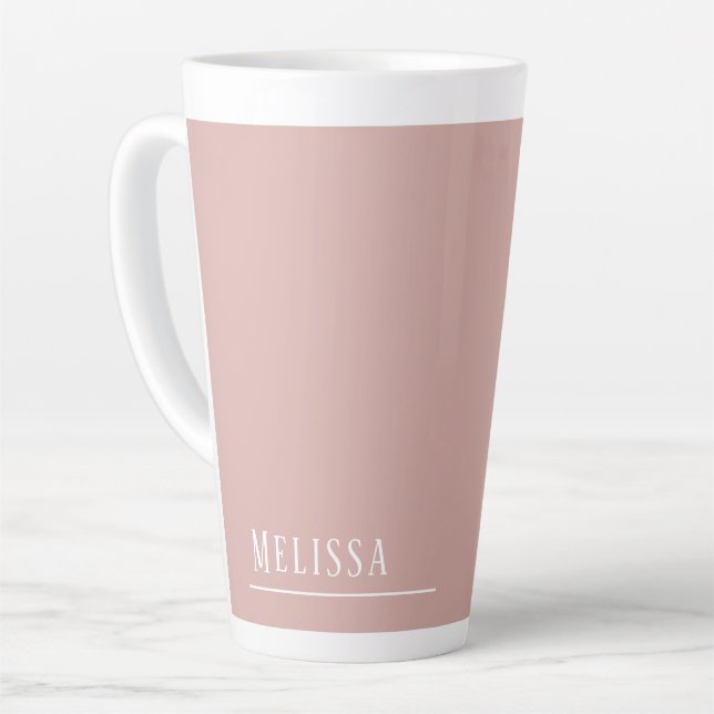Maßgeschneidertes Monogramm, modernes Rosa Milchtasse (Linke Ecke)