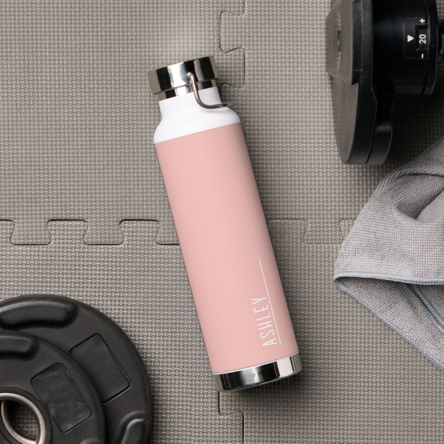 Maßgeschneidertes Monogramm, pachelrosa modern Trinkflasche (Fitnessstudio)