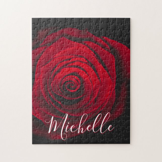 Maßgeschneidertes Monogramm rote Rose Vintages Fot (Vertikal)
