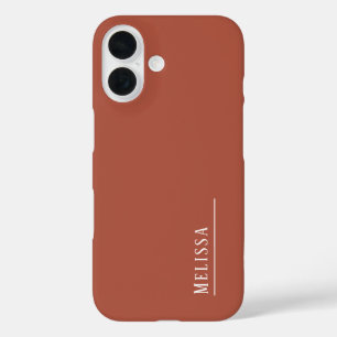 Maßgeschneidertes Monogramm, Terrakotta-Farbe iPhone 16 Hülle