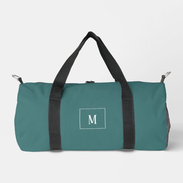 Maßgeschneidertes Monogramm, überall Aquarell grün Duffle Bag (Vorderseite)
