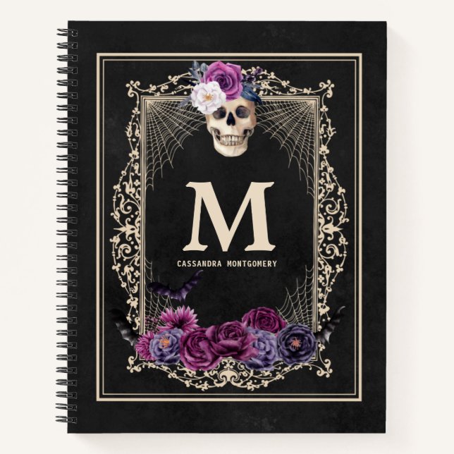 Maßgeschneidertes Monogramm und Namenskizze für de Notizbuch (Vorderseite)