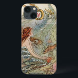 Maßgeschneidertes Monogramm unter der Vintagen Mee iPhone 13 Hülle<br><div class="desc">Schöne Ihr Monogramm unter dem Meer Vintage Meerjungfrau Dekor Fall.</div>
