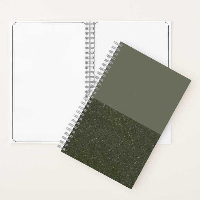 Maßgeschneidertes Moosgrün-Sketchbook - Unterteil Notizbuch (Innen)