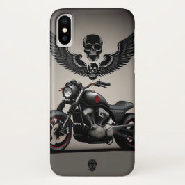 Maßgeschneidertes Motorrad mit Skull und Wing Grap Case-Mate iPhone Hülle
