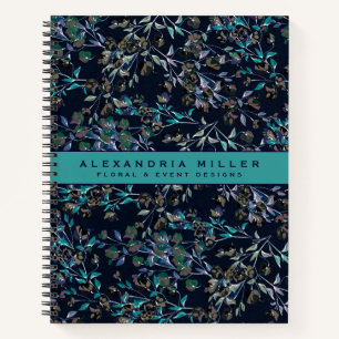 Maßgeschneidertes Navy Blau und Aquamarines, stil Notizbuch