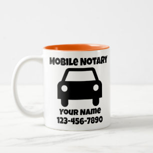 Maßgeschneidertes öffentliches Mobilautosymbol für Zweifarbige Tasse