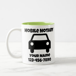 Maßgeschneidertes öffentliches Mobilautosymbol für Zweifarbige Tasse